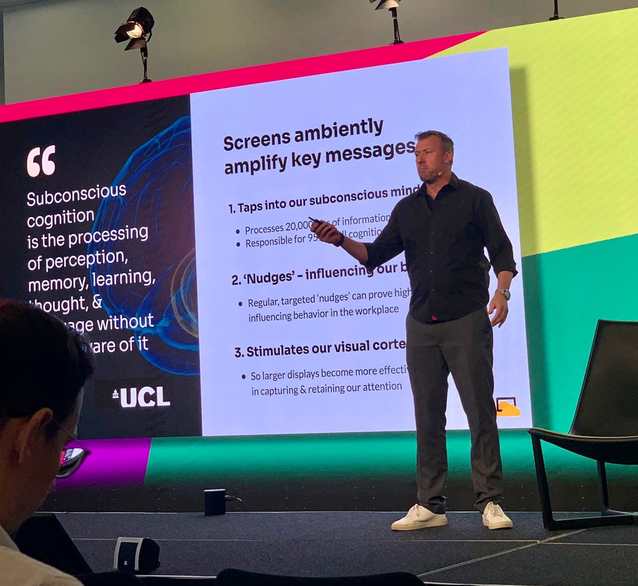 Professional moment on stage at DSSE (Digital Signage Summit Europe)